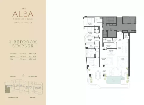 Floor plan, 3 Beds, 5,368 sq ft