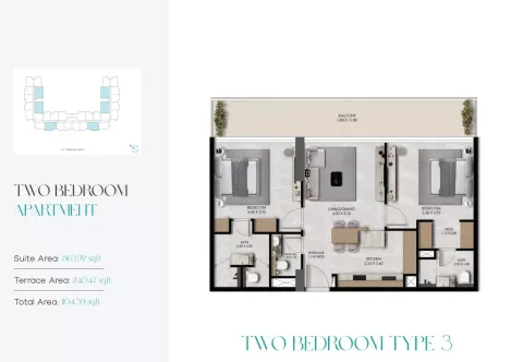 Floor plan, 2 Beds, 1,104 sq ft