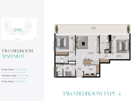 Floor plan, 2 Beds, 1,347 sq ft