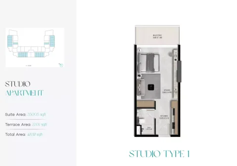 Floor plan, Studio, 427 sq ft