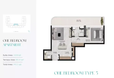 Floor plan, 1 Bed, 795 sq ft
