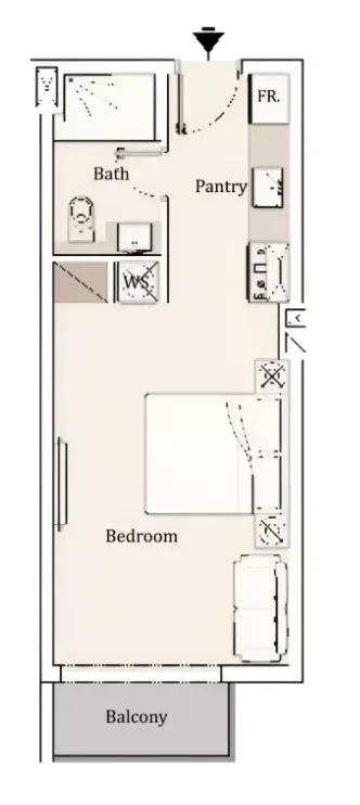 Floor plan, Studio, 389 sq ft