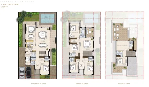 Floor plan, 7 Beds, 7,285 sq ft