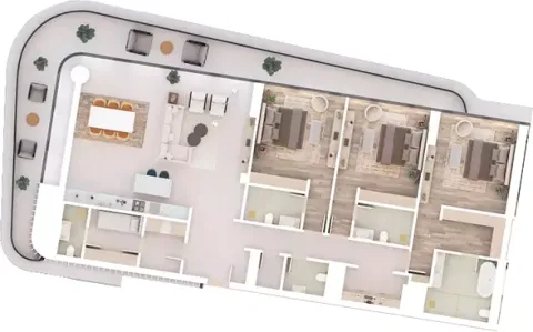 Floor plan, 2 Beds, 2,822 sq ft