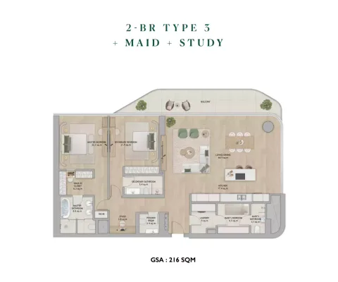 Floor plan, 2 Beds, 2,325 sq ft