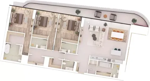 Floor plan, 3 Beds, 2,562 sq ft