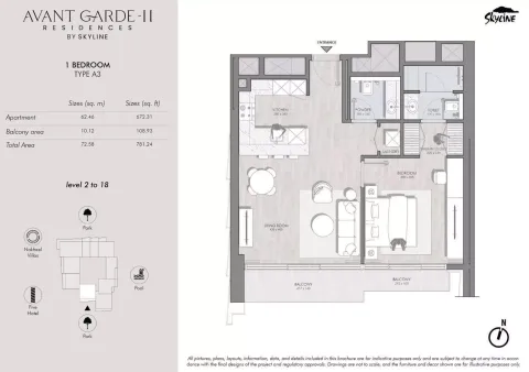 Floor plan, 1 Bed, 781 sq ft