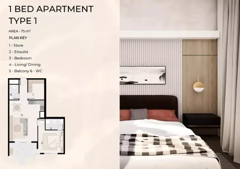 Floor plan, 1 Bed, 807 sq ft