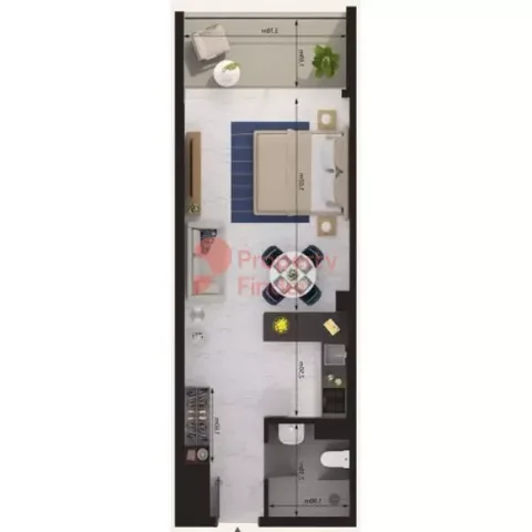 Floor plan, Studio, 509 sq ft