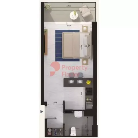 Floor plan, Studio, 436 sq ft