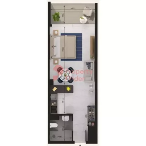 Floor plan, Studio, 510 sq ft
