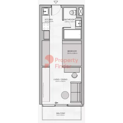 Floor plan, Studio, 324 sq ft