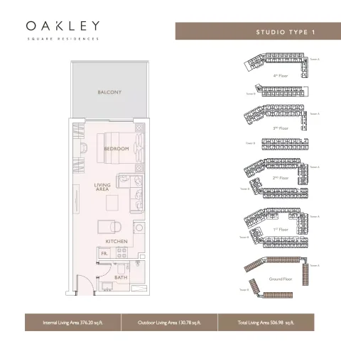 Floor plan, Studio, 506 sq ft