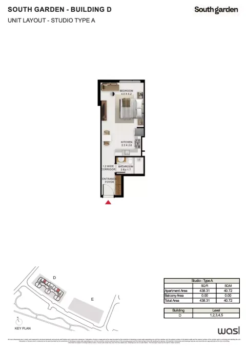 Floor plan, Studio, 438 sq ft