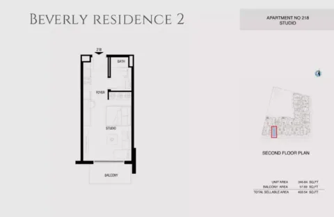 Floor plan, Studio, 403 sq ft