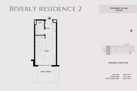 Floor plan, Studio, 450 sq ft