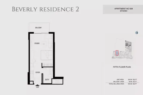 Floor plan, Studio, 404 sq ft