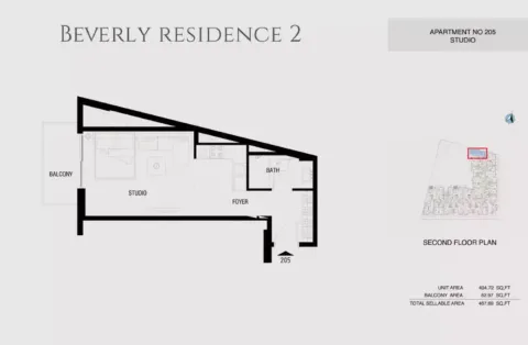Floor plan, Studio, 467 sq ft