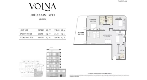 Floor plan, 2 Beds, 1,570 sq ft