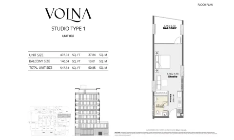Floor plan, Studio, 547 sq ft