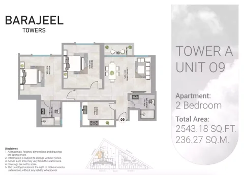 Floor plan, 2 Beds, 2,543 sq ft