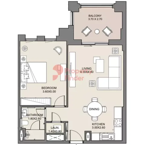 Floor plan, 1 Bed, 793 sq ft