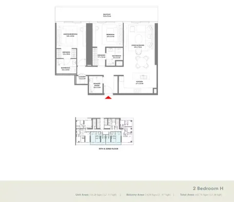 Floor plan, 2 Beds, 1,538 sq ft
