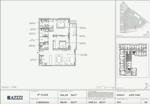 Floor plan, 2 Beds, 1,305 sq ft