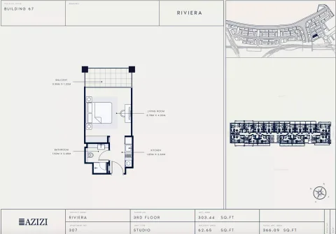 Floor plan, Studio, 366 sq ft