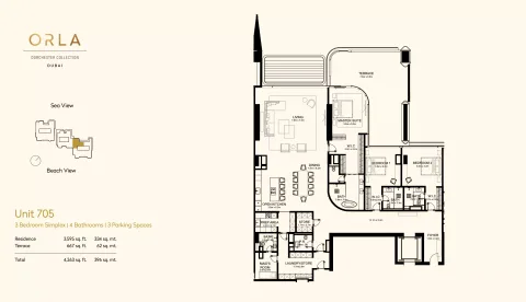 Floor plan, 3 Beds, 4,263 sq ft