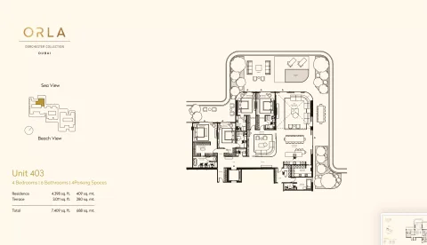 Floor plan, 4 Beds, 7,409 sq ft