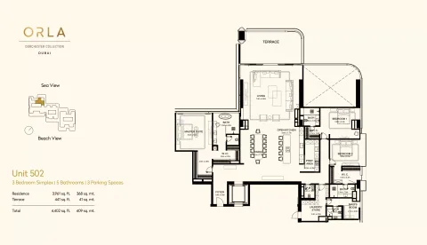 Floor plan, 3 Beds, 4,402 sq ft