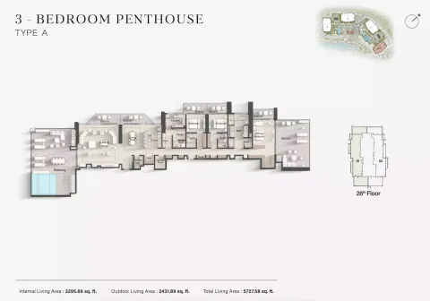 Floor plan, 3 Beds, 5,727 sq ft
