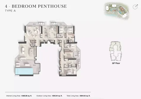 Floor plan, 4 Beds, 5,984 sq ft