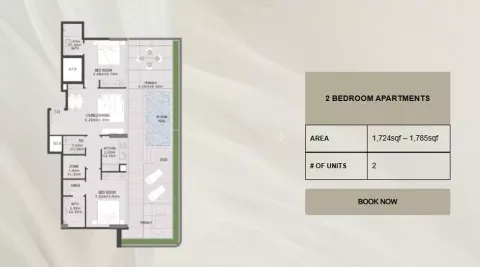 Floor plan, 2 Beds, 1,742 sq ft