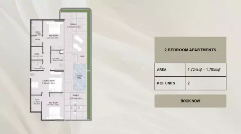 Floor plan, 2 Beds, 1,785 sq ft