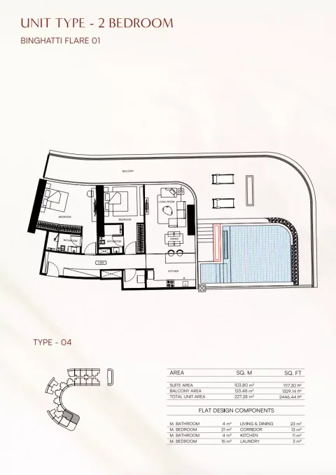 Floor plan, 2 Beds, 2,446 sq ft