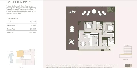 Floor plan, 2 Beds, 2,679 sq ft