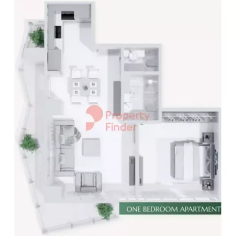 Floor plan, 1 Bed, 904 sq ft
