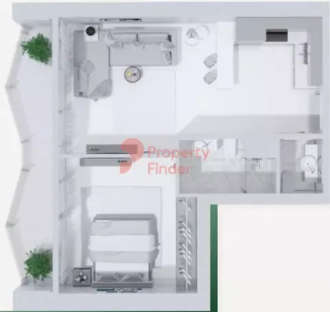 Floor plan, 1 Bed, 739 sq ft