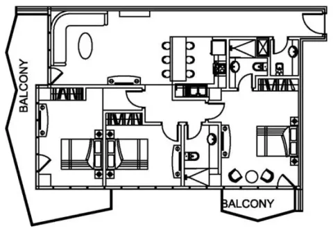 Floor plan, 3 Beds, 1,516 sq ft