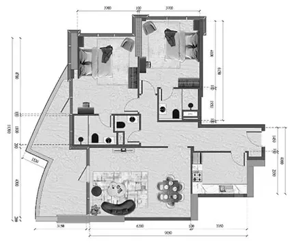 Floor plan, 2 Beds, 1,274 sq ft