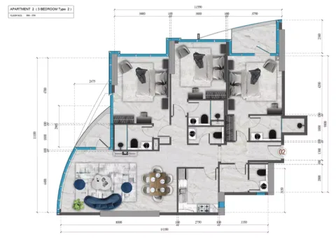 Floor plan, 3 Beds, 1,647 sq ft