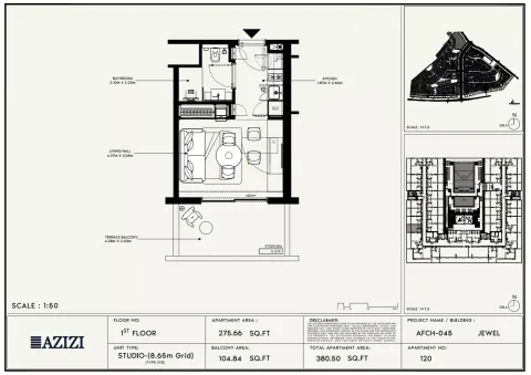 Floor plan, Studio, 380 sq ft