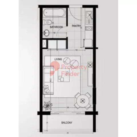 Floor plan, Studio, 481 sq ft