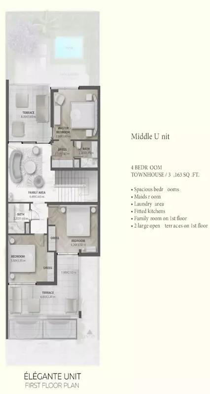 Floor plan, 4 Beds, 3,163 sq ft