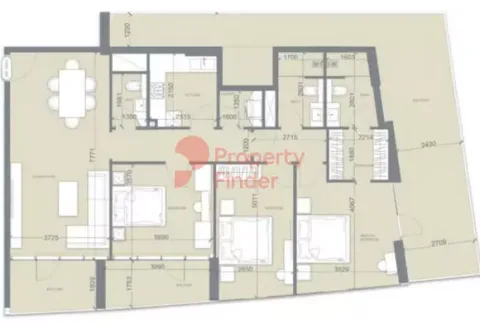 Floor plan, 3 Beds, 1,881 sq ft