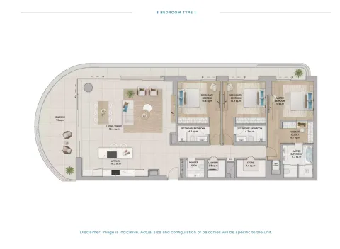 Floor plan, 3 Beds, 0 sq ft