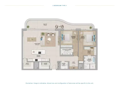 Floor plan, 2 Beds, 0 sq ft