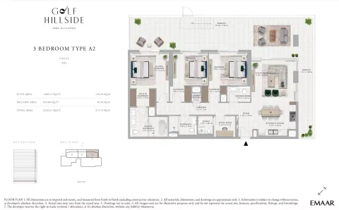Floor plan, 3 Beds, 2,322 sq ft